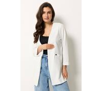 M&Co Women's Textured Jersey Jacket in White | Size: 16