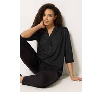 M&Co Women's Textured Lightweight Blouse in Black | Size: 10