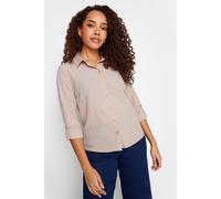 M&Co Women's Textured Tab Sleeve Shirt in Nude | Size: 16 M&Co Nude 16