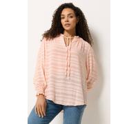 M&Co Women's Textured Tie Neck Blouse in Light Pink | Size: 12 M&Co Light Pink 12
