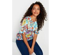 M&Co Women's Tie Back Blouse in Blue | Size: 12