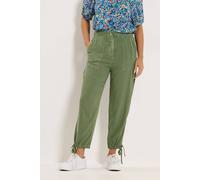 M&Co Women's Tie Hem Trousers in Olive | Size: 10L