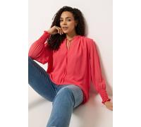 M&Co Women's Tie Neck Blouse in Coral | Size: 10 M&Co Coral 10