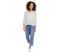 M&Co Womens Tie Neck Crochet Top - Women's White