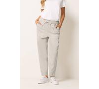 M&Co Women's Tie Waist Barrel Trousers in Natural | Size: 12S M&Co Natural 12S