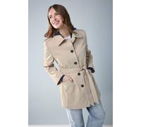 M&Co Women's Tie Waist Mac Coat in Natural | Size: 16 M&Co Natural 16