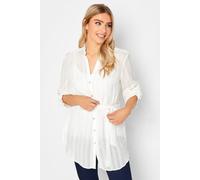 M&Co Women's Tie Waist Shirt in White | Size: 12 M&Co White 12