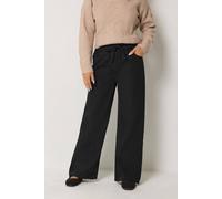 M&Co Women's Tie Waist Wide Leg Jeans in Black | Size: 16S