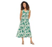 M&Co Womens Tropical Leaf Print Twist Front Maxi Dress - Women's Green