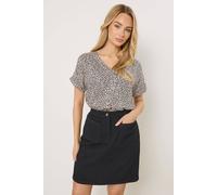 M&Co Women's Twill A-Line Skirt in Black | Size: 12 M&Co Black 12