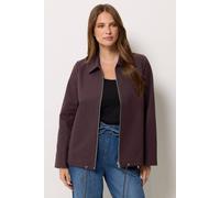 M&Co Women's Twill Tie Hem Bomber Jacket in Aubergine | Size: 14 M&Co Aubergine 14