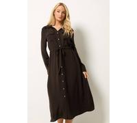 M&Co Women's Utility Maxi Shirt Dress in Chocolate | Size: 16
