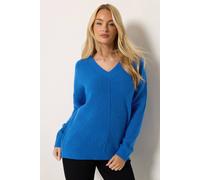 M&Co Women's V-Neck Front Seam Detail Jumper in Cobalt | Size: 18/20