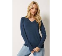 M&Co Women's V-Neck Jumper in Dark Navy | Size: 22/24
