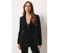 M&Co Women's Velvet Blazer in Black | Size: 18