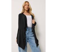 M&Co Women's Waterfall Cardigan Sweater in Black | Size: 14/16