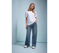 M&Co Women's Wide Leg Jeans in Mid Blue | Size: 14L