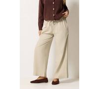 M&Co Women's Wide Leg Linen Trousers in Natural | Size: 16L M&Co Natural 16L