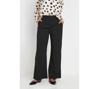 M&Co Women's Wide Leg Trousers in Black | Size: 10L M&Co Black 10L