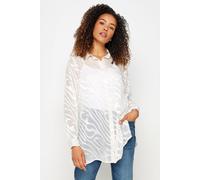 M&Co Women's Zebra Print Long Sleeve Mesh Shirt in White | Size: 12 M&Co White 12