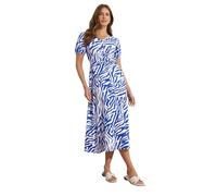 M&Co Womens Zebra Print Short Sleeve Twist Midi Dress - Women's Blue