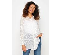 M&Co Women's Zebra Print Long Sleeve Mesh Shirt in White | Size: 14 M&Co White 14