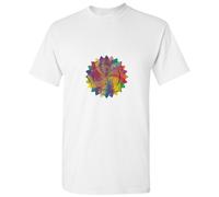 (M) Colourful Buddha Flower Buddhism Buddhist Religion Art White Men T Shirt Tee Top