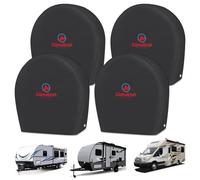 M COMNOVA OUTDOORS RV Tire Covers 4 Pack, Tough Tire Wheel Protector for Truck, SUV, Travel Trailer, Camper, Motorhome, Boat, Van, PU Oxford Waterproof Sun Rain Snow Protector Cover, Fits Tire