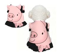 M Cute Pet Breathable lace Cartoon Pig Print T-shirt