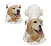 M Cute Pet Breathable lace Golden Retriever Puppies Print T-shirt | Soft Stretchy Vest For Small Medium Cats, Puppy, Chihuahua, Yorkie, Dachshund, French Bulldog Pet Outfit