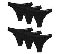 M Discontinued-Size Seamless Thongs for Women Multipack Ladies' No-VPL Underwear Brazilian Knickers 6-Pack Black