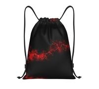 M Drawstring Explosion Burst Red Black Print Bags Backpack Adjustable