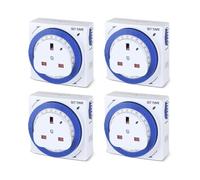 M EGA MEGACUBE 24 Hour Square Mechanical Timer, Plug-in Time Controller - Blue - 4 Pack