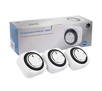 M EGA MEGACUBE 24 Hour Square Mechanical Timer, Plug-in Time Controller - White - 3 Pack