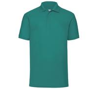65 35 Pique Short Sleeve Polo Shirt Fruit Of The Loom Emerald M