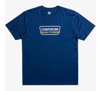 (M, Estate Blue) Quiksilver Mens Range Life Front Short Sleeve Cotton T-Shirt Top Tee Crew Neck