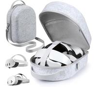 M eta Ques t 3/ 3S portable hard case travel bag, compatible with various battery headbands, controllers, and other accessories, Oculus Quest 3S/Quest 3 portable hard case travel bag, gray