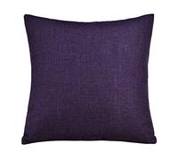 M&F Pack of 1 40x40cm Square Solid Color Cotton Linen Decorative Pillowcase Cushion Cover for Sofa Throw Pillow Case (Violet)