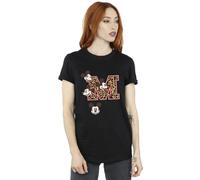 M Faces Cotton T-Shirt Mickey Mouse Black XL