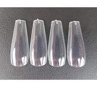 M False Nails - 500pcs Full Cover Long Coffin Press on Tips, Natural Acrylic Round Fake Nails in 10 Sizes for Nail Design