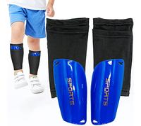 M-Football Shin Guards, Shin Guards Pads + High Elastic Sleeves, Youth Boys Girls Shin Pad Sleeves for Football Games, EVA Cushon Protection Reduce hit & Injuries