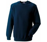 (M, French Navy) Russell Mens Spotshield Raglan Sweatshirt
