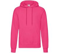 (M, Fuchsia) Fruit Of The Loom Unisex Adults Classic Hooded Sweatshirt