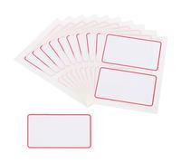 M&G 100 Pcs Name Tag Stickers, Name Labels Stickers Waterproof Adhesive Labels Blank for Stuff-Daycare Supplies Bottle Clothes Fabric Folder Office Camp, 51x76mm, Red White