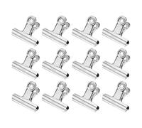 M&G 12Pack Binder Clips, 76mm Stainless Steel Small Hinge Paper Clip Metal Hinge Clamps for DIY Crafts, Paintings, Drawings, Photos Home Office Supplies