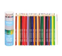 M&G 24 Colors Colored Pencils Set, 24pcs Drawing Color Pencil Water Soluble Art Supplies for Beginner Adult Coloring Book Gifts with Blue Pencil Holder