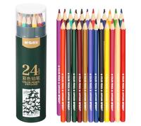 M&G 24 Colors Colored Pencils Set, 24pcs Oil Based Drawing Color Pencil Art Supplies for Beginner Adult Coloring Book Gifts with Green Pencil Holder