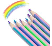 M&G 4-in-1 Rainbow Colored Pencils, 6 Pack Multicolor Core Pencils, Art Drawing and Coloring Pencils for Kids, Artists, and School Supplies