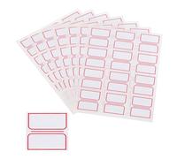 M&G 600 Pcs Name Tag Stickers, Name Labels Stickers Waterproof Adhesive Labels Blank for Stuff-Daycare Supplies Bottle Clothes Fabric Folder Office Camp, 24x27mm, Red White