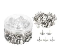 M&G 900 pcs Thumb Tacks, Push Pins Thumbtacks Strong Pushpins Rust proof Metal Steel Flat Head for Wall Cork Board Bulletin Board Wood Decorative, 3 Pack PVC Box, Silver Tone